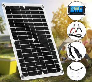 30W Solar Panel Kit 12V/24V Battery Charger MPPT Controller Camper Car Van Boat