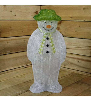 The Snowman Christmas Outdoor Garden Decoration - 55cm - 100 Ice White LED's